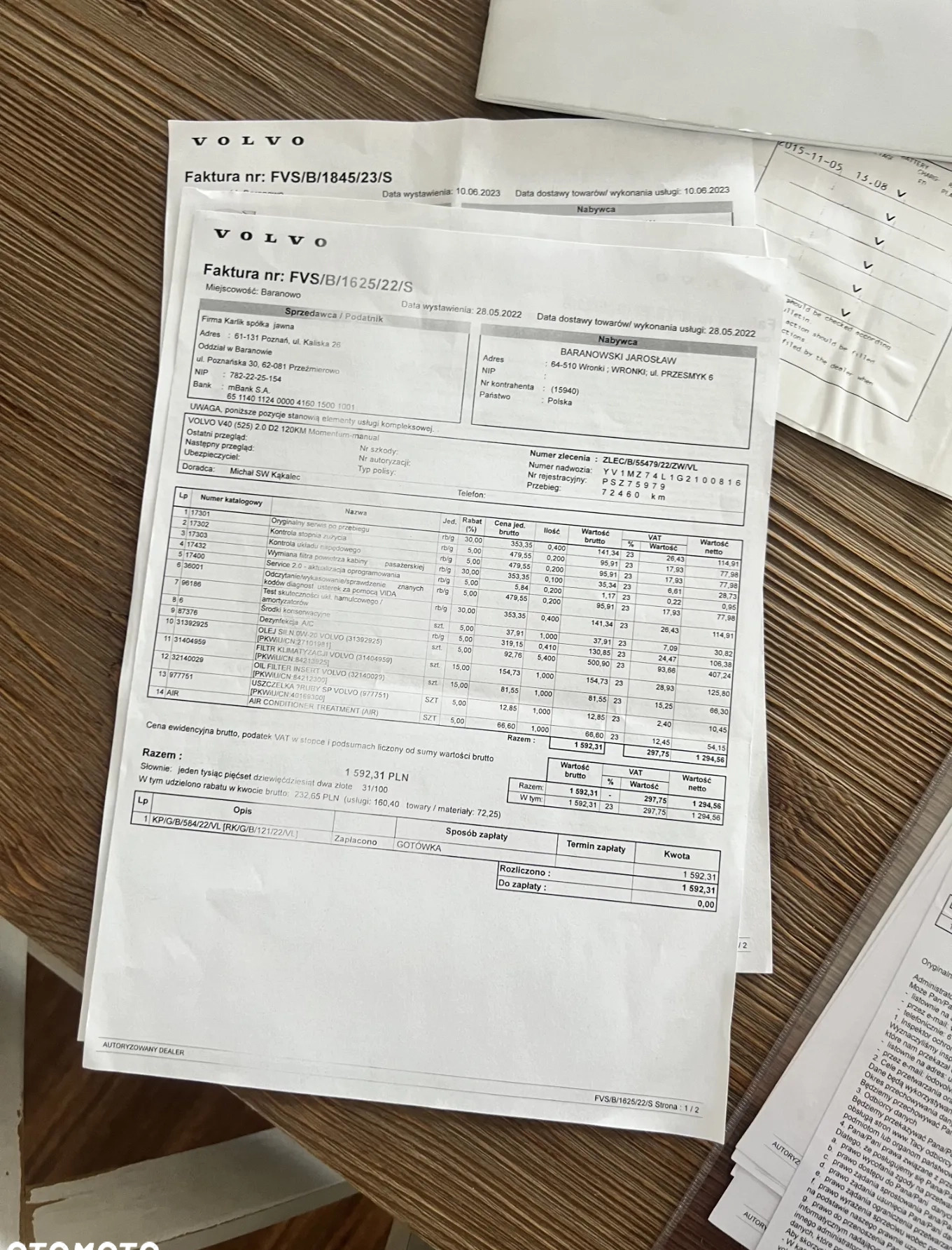 Volvo V40 cena 55000 przebieg: 102600, rok produkcji 2017 z Wronki małe 106
